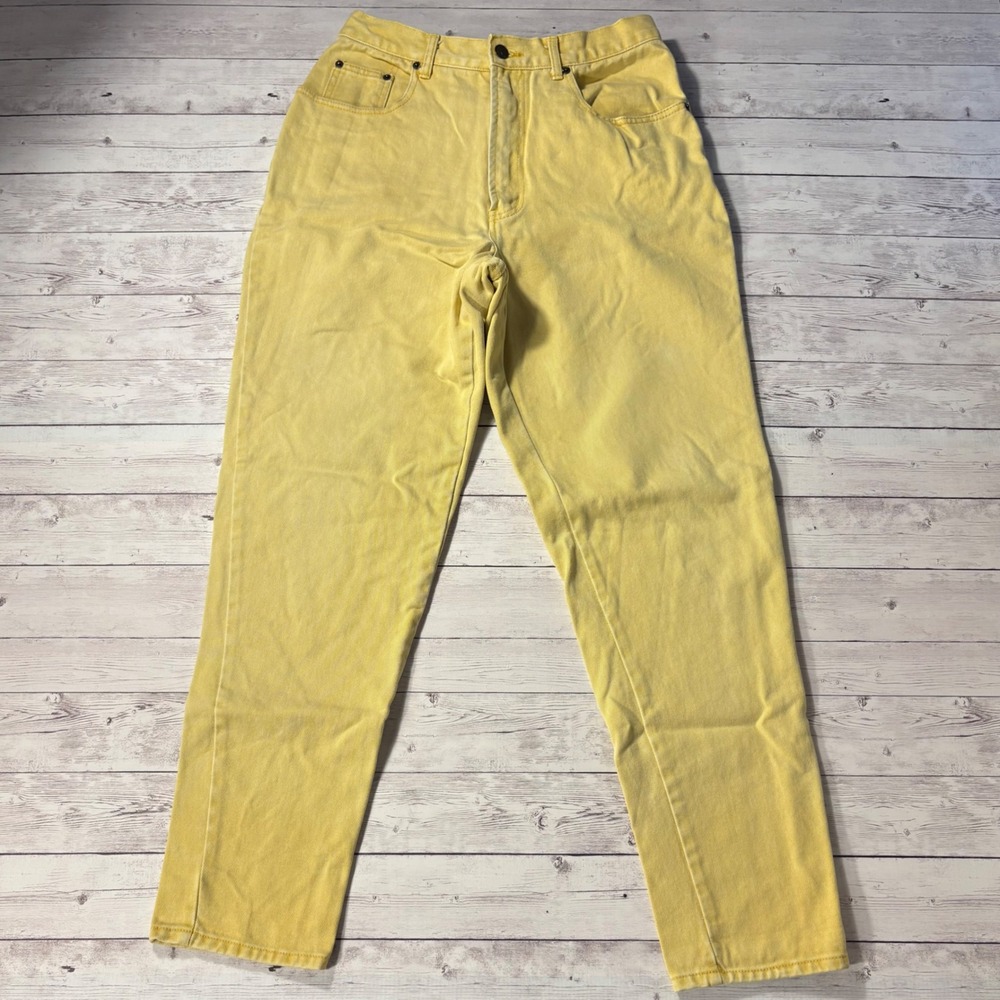 AMI Yellow Denim Jeans Pants High Waisted Size 14